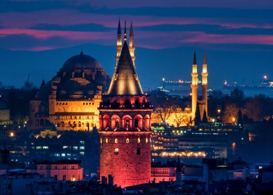 Galata Tower and Sleymani