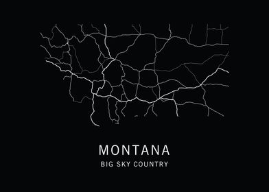 Montana State Road Map