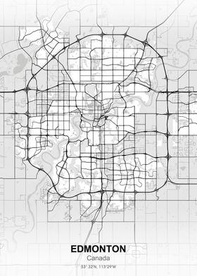 edmonton city map white