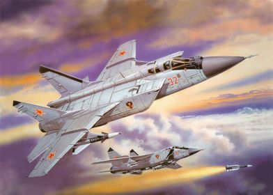 MiG 31 Jet Fighter Art 