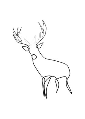 One Line Deer