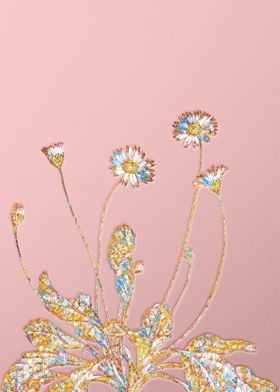 Pink Daisy Mosaic Flower