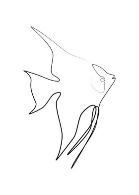 Angelfish One Line Art