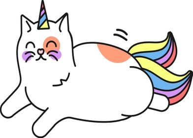 Sleeping Unicorn Cat