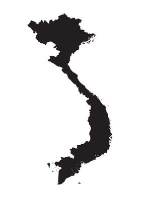 Vietnam Silhouette Map