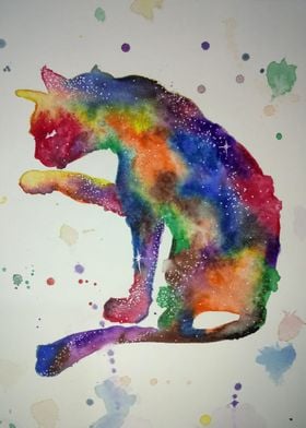 cat galaxy watercolor 3