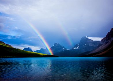 Rainbow and lake