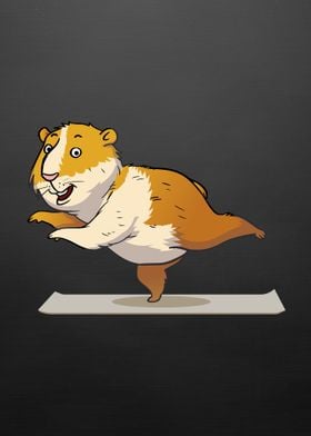 Guinea Pig Yoga Cartoon