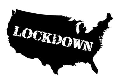 USA Map Lockdown Silhouett