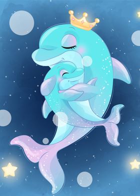 dolphin mother and baby