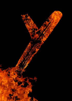 Burning on Fire Letter Y