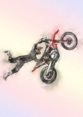 POSTER STAMPA FOTO SPORT SHOT DESERTO Dirt Bike Motocross Jump Stunt Divertente seb553 