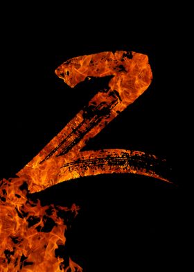 Burning on Fire Letter Z
