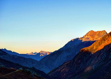 Sunset in the mountains 