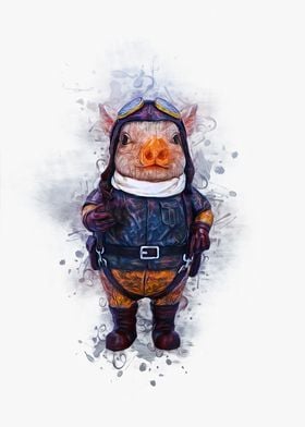 Steampunk Aviator Pig