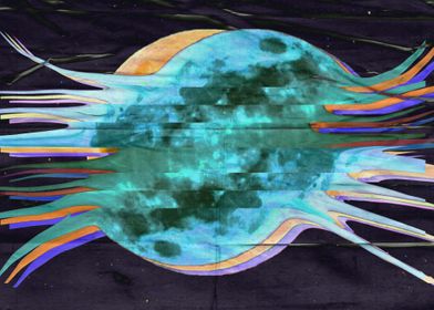 abstract moon space art