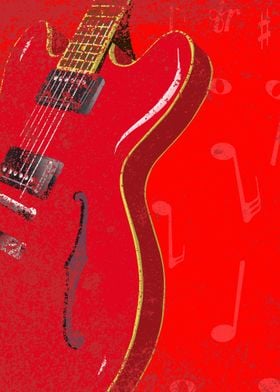 Red Guitar Grunge