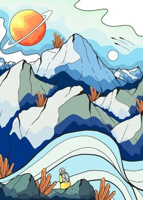 Space crystal mountains