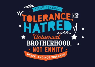 Islam teaches tolerance