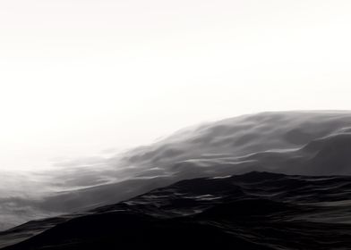 Mountains in black  white