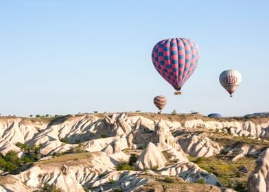 hot air balloons rising 