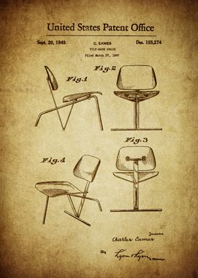 Eames Chair Patent Print