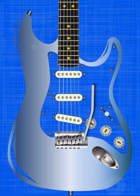 Blue Grunge Guitar