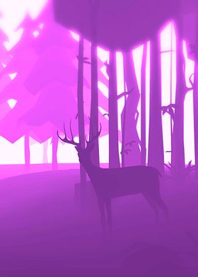 Deer Purple forest