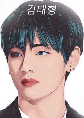 Kim Taehyung Portrait' Poster by Mc | Displate