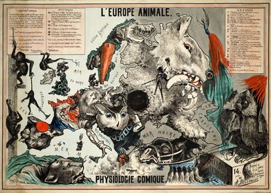 satirical map of Europe