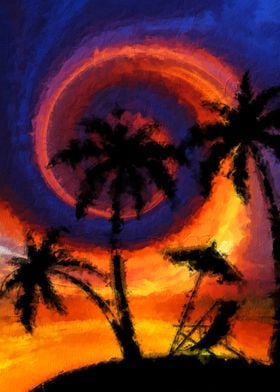 Beach Sunset Painting