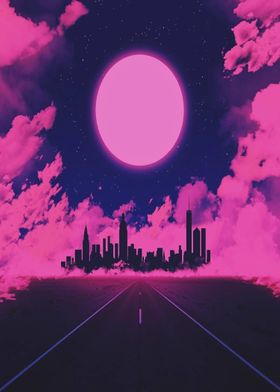 Purple night sky