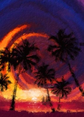 Beach Sunset Painting