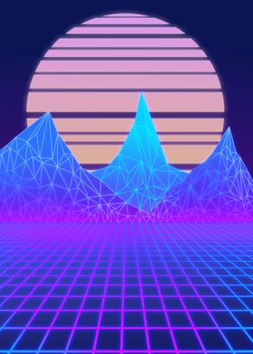 80s Vapour Wave Mountains