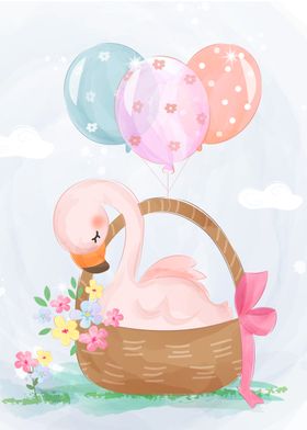 goose with balloon 