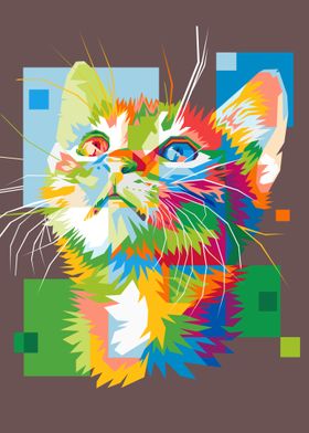 colorful funny cat