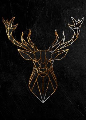 glden deer art poster 