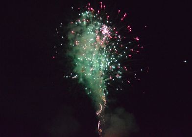 Green and Red Fireworks