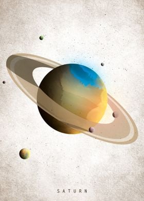 Watercolor Saturn