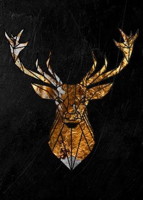 glden deer art poster 