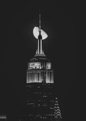 Empire State and the moon