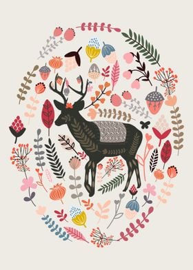 Floral Deer