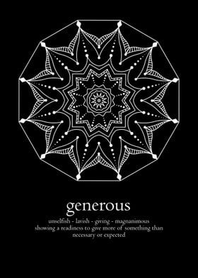 Mandala word generous