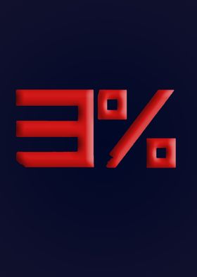 3 percent red logo