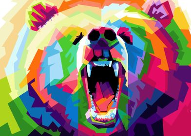 Bear Roar Pop Art