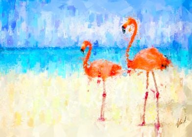 Flamingos  by Vart