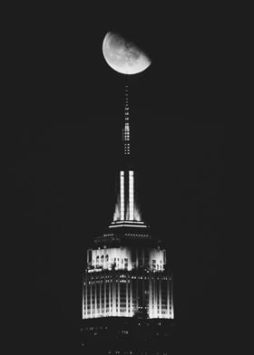 Empire State and the moon