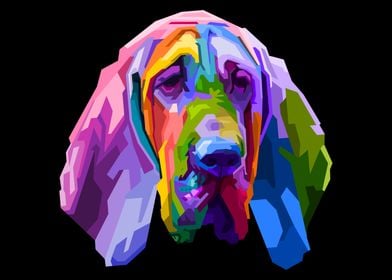 colorful bloodhound dog 