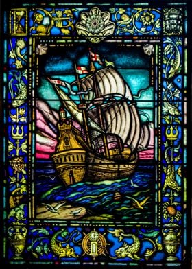 Sailing Ship Stain Glass