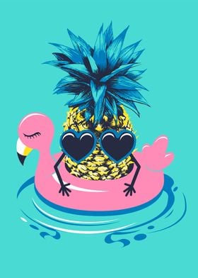 Cute pineapple in sunglass